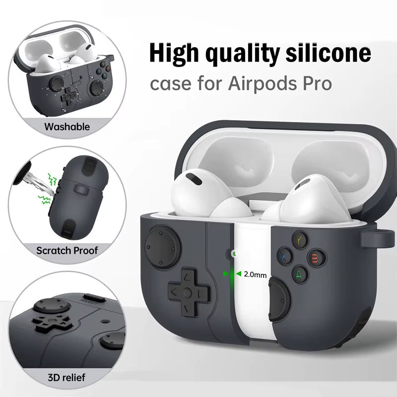 Capas 2024 para AirPods Pro – Case 3D Gamepad / Gameboy, Protetor Macio para AirPods 1/2/3